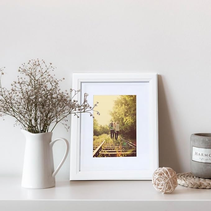 KTKDE 11x14 Picture Frame Set of 3,White Wooded Shatter Resistant Glass, Vertical & Horizontal Wall Hanging for Wall Display,Studio Gallery Photo Frame for Photos, Posters & Art Prints KTKDE