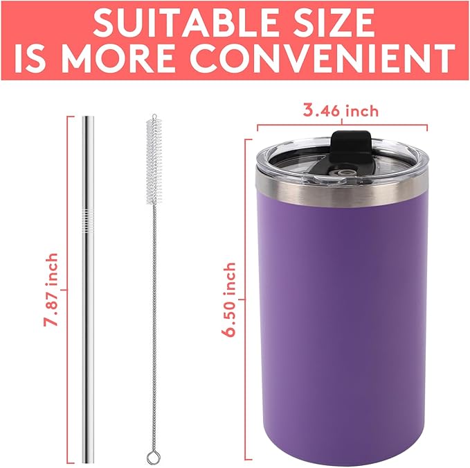 8 Pack 20 Oz Stainless Steel Skinny Tumbler with Splash Proof Lid, Vacuum Insulated Double Wall Thermal Cup, Outdoor Unbreakable Travel Slim Bottle for Hot Cold Drinks