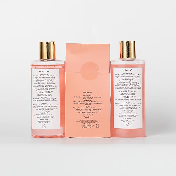 Spa Kit for Women, Bath & Body Gift Set, Luxury Home Spa Bath Gift Basket, Strawberry Scented Bath Set Christmas Gifts for Women, Pamper Gifts for Girls & Teens, Birthday Gift, Bath Self Care Gift SaintRoy