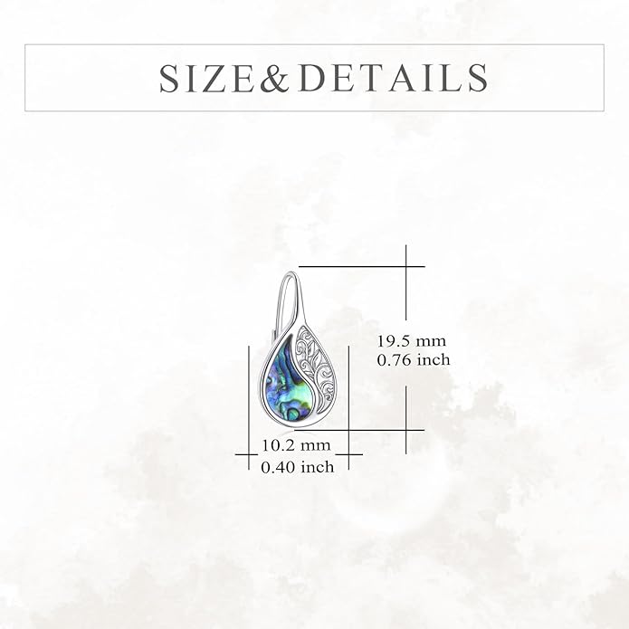 YFN Filigree Moonstone Dragonfly Earrings Sterling Silver Teardrop Bohemian Irish Celtic Knot Drop Dangle Earrings Abalone Shell Jewelry Gifts for Women YFN