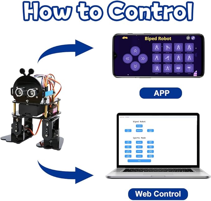 ACEBOTT Robotics for Kids Ages 12-16，Bionic Biped Robot Kit for Arduino ESP32, STEM Science Kits, Cool Engineering Building Toys, Science Coding Kit for 12+ Boys Girls Teens and Adults Unique Gifts ACEBOTT
