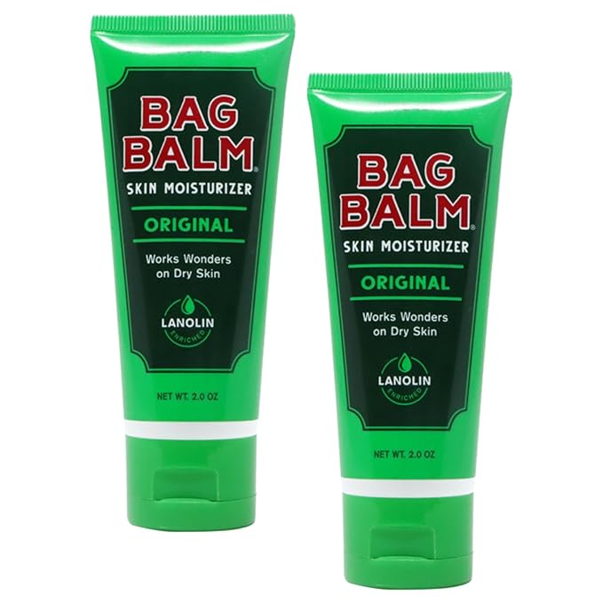 Bag Balm Vermont's Original Hand Moisturizer, Hand Balm for Dry Skin, Cracked Hands, Heels & Dry Hands Treatment, For Dogs and More Ointment, Dry Skin Lotion (2oz Tube (Pack of 2)) BagBalm