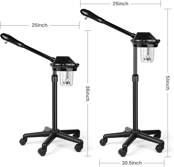 Professional Face Steamer, Adjustable Height and Angle, Facial Steamer Clean Skin Firming Pores and Moisturizing Suitable for a Beauty, Spa, at Home Chetunju