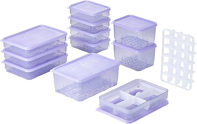 Twist-Release Freezer Containers,24 Pack Flexible When Frozen | Anti-Break, BPA-Free, Stackable | Made in Korea thxSoyoon