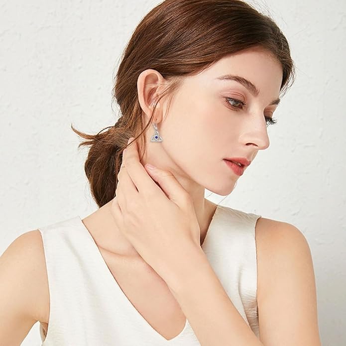 Celtic Knot Earring for Women 925 Sterling Silver Birthstone Earring Trinity Love Knot Earring Jewelry Birthday Christmas Valentine's Day CARICY