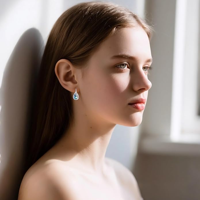 YFN Filigree Moonstone Dragonfly Earrings Sterling Silver Teardrop Bohemian Irish Celtic Knot Drop Dangle Earrings Abalone Shell Jewelry Gifts for Women YFN