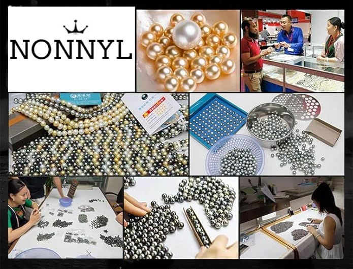 Tahitian Black Pearl Necklace - Mom's Day Gifts for Women: Anniversary, Christmas, Birthday Jewelry NONNYL