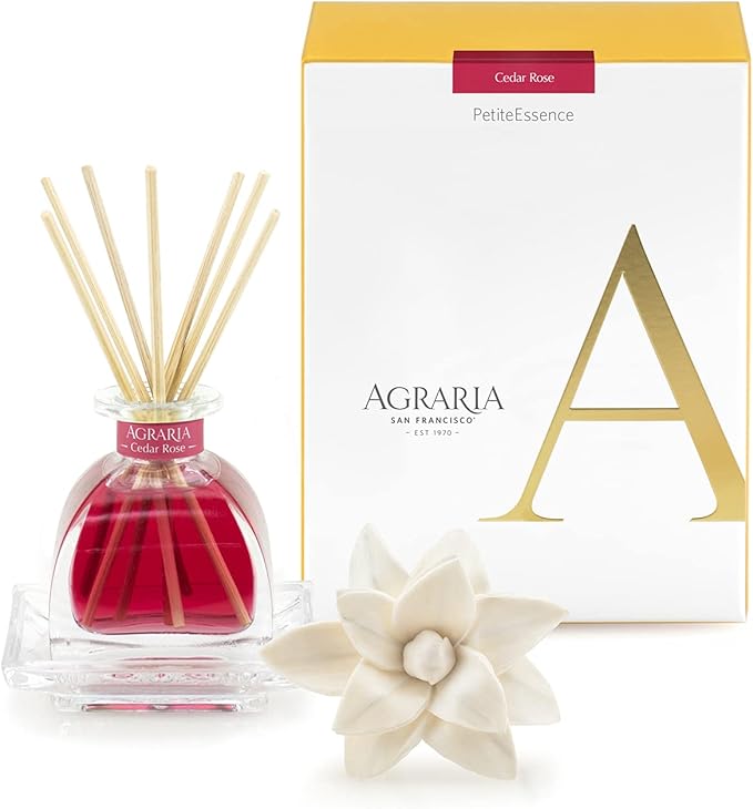AGRARIA PetiteEssence Flower and Reed Diffuser Set, Hand Crafted Sola Flower Botanical Home Fragrance, Scented Oil Gift Set for All Occasions AgrariaHome