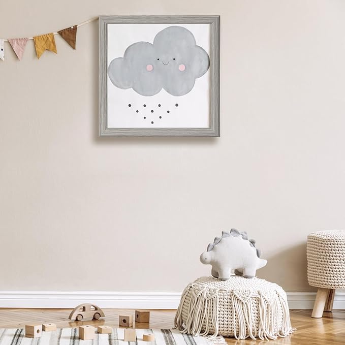 KTKDE 8x8 Picture Frame Set of 5, Grey Wooded, Wall Hanging for Tapletop Display, Best Square Photo Frame Studio Gallery for Photos, Posters & Art Prints KTKDE