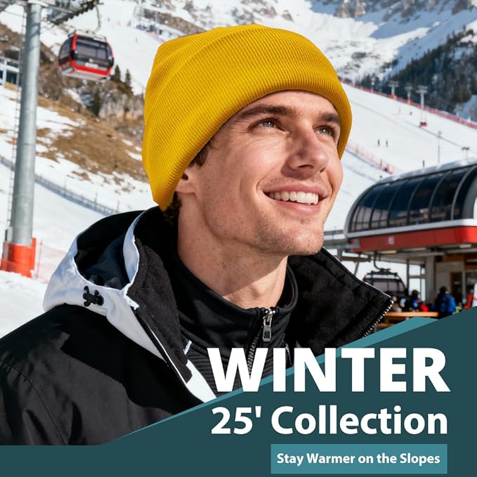 Winter Fleece Lined Beanie for Men Women, 100% Cotton Knit Thick Warm Beanies Hat, Cuffed Fisherman Hats Ski Skull Cap Simapu