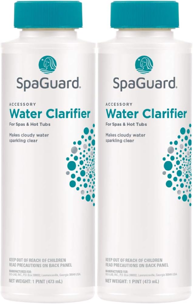 SpaGuard Spa Water Clarifier, 1 Pint, Pack of 2, Makes Cloudy Water Sparkling Clear, Eliminates Odor, Suitable for Spas and Hot Tubs SpaGuard