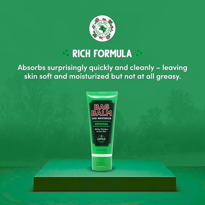 Bag Balm Vermont's Original Hand Moisturizer, Hand Balm for Dry Skin, Cracked Hands, Heels & Dry Hands Treatment, For Dogs and More Ointment, Dry Skin Lotion (2oz Tube (Pack of 2)) BagBalm