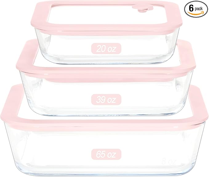 Urban Green Glass Food Container Set with Silicone Glass Lid, 3 Pack, Square Shape, Airtight, LeakProof, 100% Plastic Free, Meal Prep Food Storage Containers LiveaLifeEasierandGreener