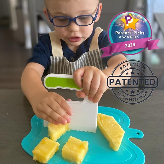 TOVLA JR. Toddler Chopper & Cutting Set | Montessori Safe Kitchen Knives for Kids | Promote Kitchen Safety & Confidence | Encourage Picky Eaters TovlaCo