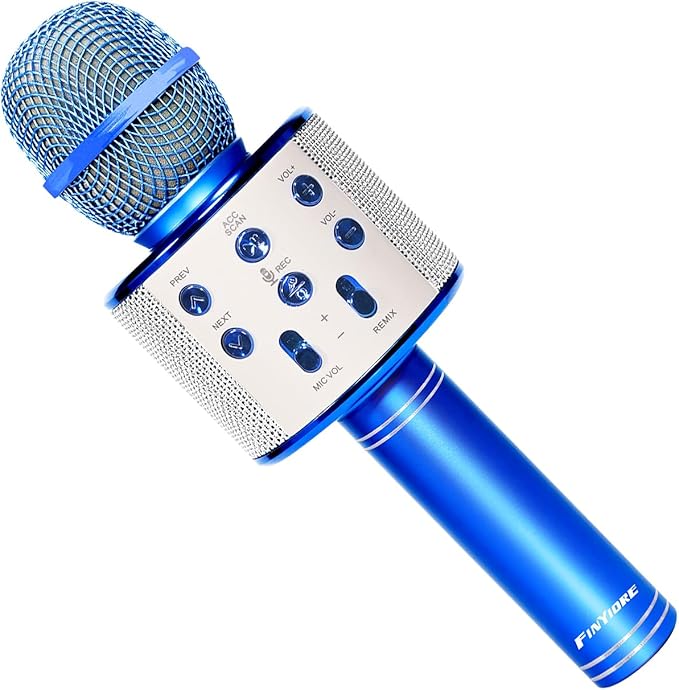 Karaoke Micorphones for Kids Wireless Bluetooth Karaoke Machine for Child Musical Toys Micorphones for Girls Boys Children Birthday Party Home KTV Thanksgiving Kids Gifts FINYIORE