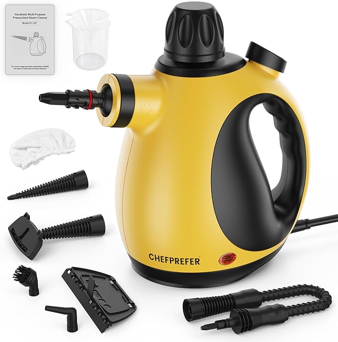 Handheld Steam Cleaner - High Pressure Steam Cleaner for Home, Multi-Functional Cleaning Tools for Kitchen, Bathroom, Couch, Car. Portable Steamer Makes Housework Easier Kick Boosters