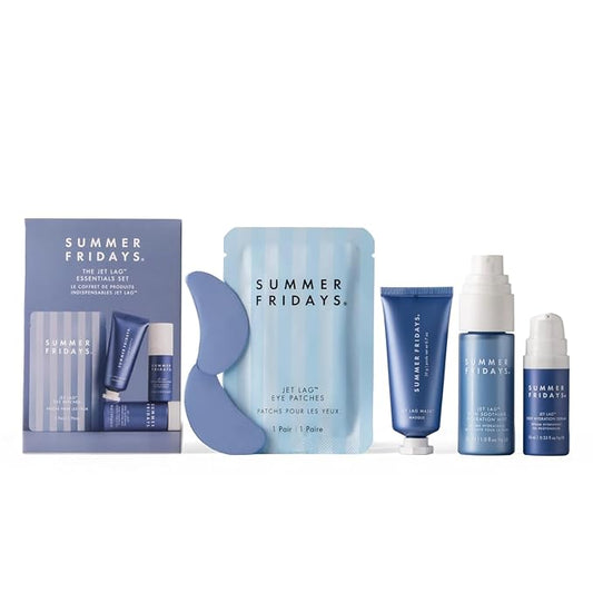Summer Fridays Jet Lag™ Essentials - Mini Hydrating Skin Care Set With Jet Lag™ Mask, Eye Patches, Deep Hydration Face Serum & Hydration Mist - Travel Size Skincare Kit & Holiday Gift Set (4 Count)