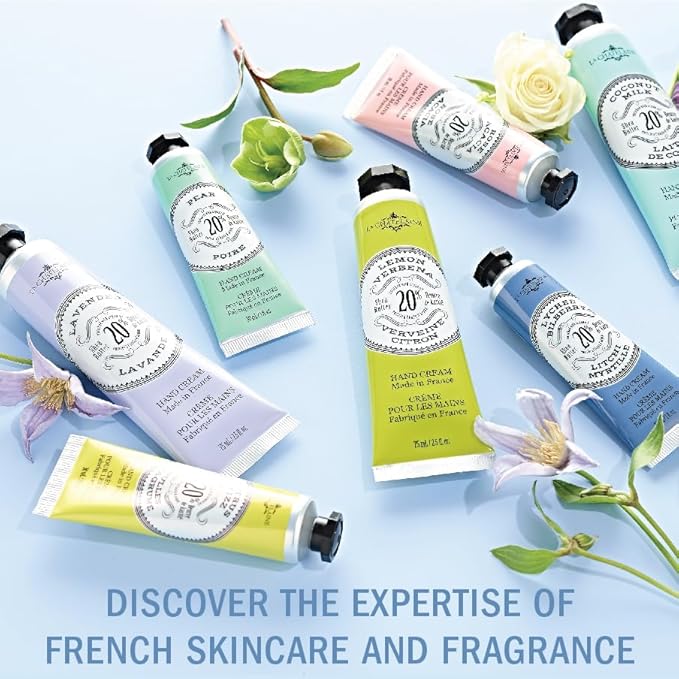 La Chatelaine French Hand Cream Trio Tin, Holiday Gift Set, Hand Lotion for Women, Made in France with 20% Organic Shea Butter (Lavender, Lychee Bilberry & Lemon Verbena or Citrus Fizz) 3 x 1 fl oz LaChatelaine