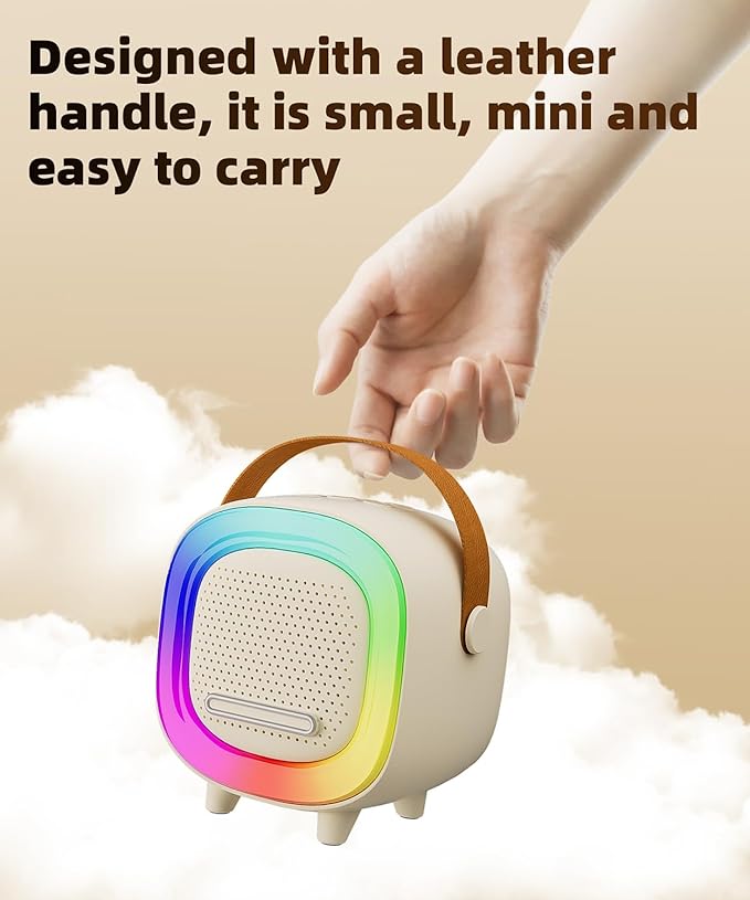 Mini Karaoke Machine Speaker for Kids Adults, Portable Bluetooth with 2 Wireless Microphones, Children's Day Birthday Gift Ideas for Toys for Teens Boys and Girls Aged 4, 5, 6, 7, 8, 9, 10, 11, 12+ Kick Boosters