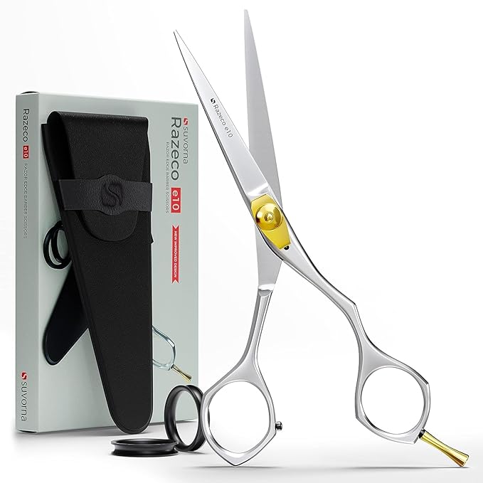 Suvorna Hair Cutting Scissors for Professionals, Barbers - Hair Shears for Cutting, Trimming, Grooming, Precision - Extremely Sharp Razor Edge - Made With 6.5" Japanese Stainless Steel for Men, Women. Suvorna-beautifuleveryday