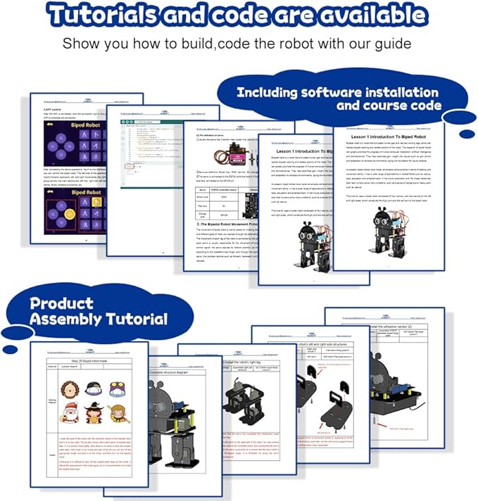 ACEBOTT Robotics for Kids Ages 12-16，Bionic Biped Robot Kit for Arduino ESP32, STEM Science Kits, Cool Engineering Building Toys, Science Coding Kit for 12+ Boys Girls Teens and Adults Unique Gifts ACEBOTT