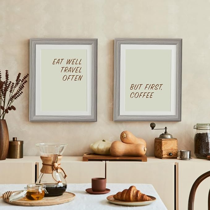 KTKDE 16x20 Picture Frame Set of 3,Studio Gallery 16 by 20 Poster Frame Gray Wooden, Large Frame for Photos, Posters - Art Prints best gift KTKDE