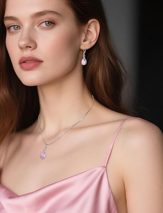 Earrings for Women 8x12mm Birthstone Sterling Silver Infinity Dangle Drop Leverback Earring EJARY