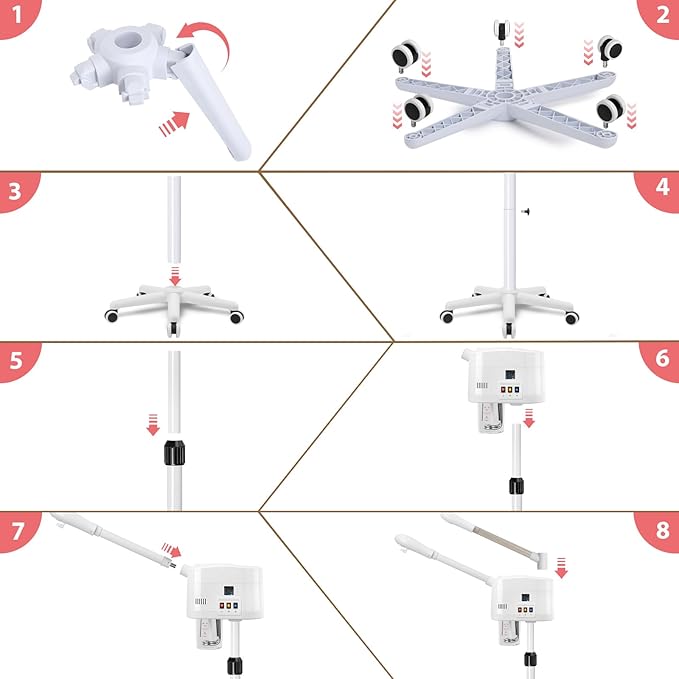 2 in 1 Hot and Cold Facial Steamer,Professional Face Steamer on Wheels for Beauty Salon, Spa or Home Use SalonSe%C3%B1or