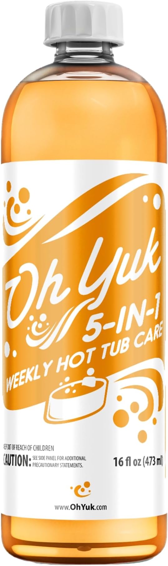 Oh Yuk 5-in-1 Weekly Hot Tub Care – All-in-One Spa Cleaner, Clarifier, Conditioner – Helps Control pH Balance & Combats Buildup – Hot Tub Chemicals for All Types Including Inflatable & Portable –16oz OhYuk