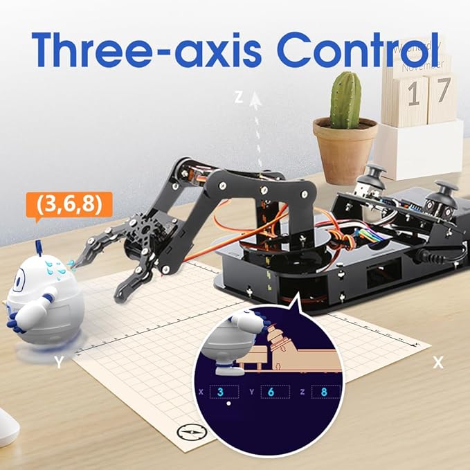 ACEBOTT 4 DOF ESP32 Robotic Arm Kit for Kids 8-12, Robotics Kit App Remote Control Robot Toys Compatible with Arduino, STEM Educational DIY Robot Arm Kit Gift for Teenagers & Adults ACEBOTT