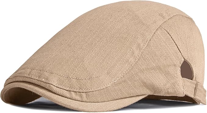 Newsboy Hats for Men Flat Cap Cotton Adjustable Breathable Irish Cabbie Ivy Driving Hunting Hat Xinveen