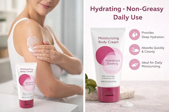 Moisturizing Body Cream for Dry, Sensitive Skin – Hydrating Skin Care Cream with Ceramides & Botanical Oils – 4.5 oz