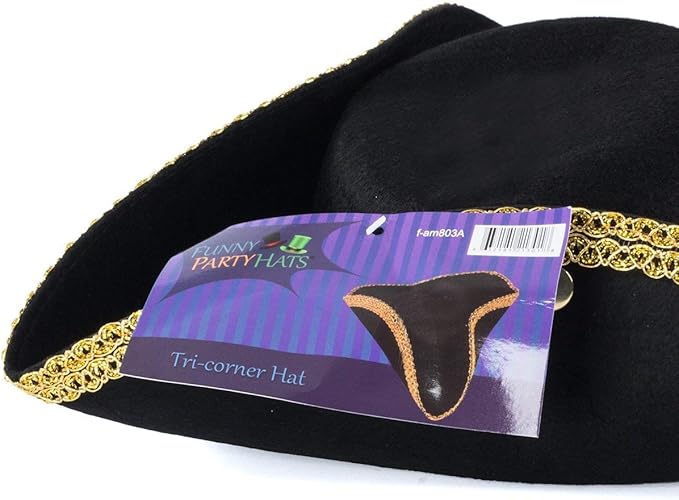 Funny Party Hats Colonial Style Tricorn Hat - Revolutionary War Deluxe Colonial Tricorn Hat Funny+Party+Hats