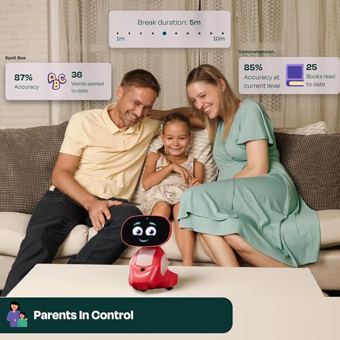 Miko 3 AI Robot for Kids – Smart Educational & STEAM Learning Robot with Interactive Apps, Games, Stories & Activities for Girls & Boys Ages 5–10 | Red Miko