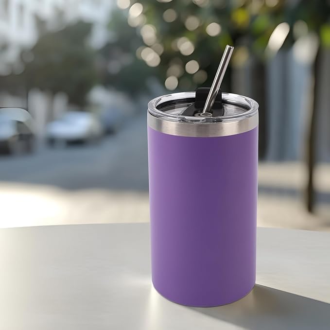 8 Pack 20 Oz Stainless Steel Skinny Tumbler with Splash Proof Lid, Vacuum Insulated Double Wall Thermal Cup, Outdoor Unbreakable Travel Slim Bottle for Hot Cold Drinks