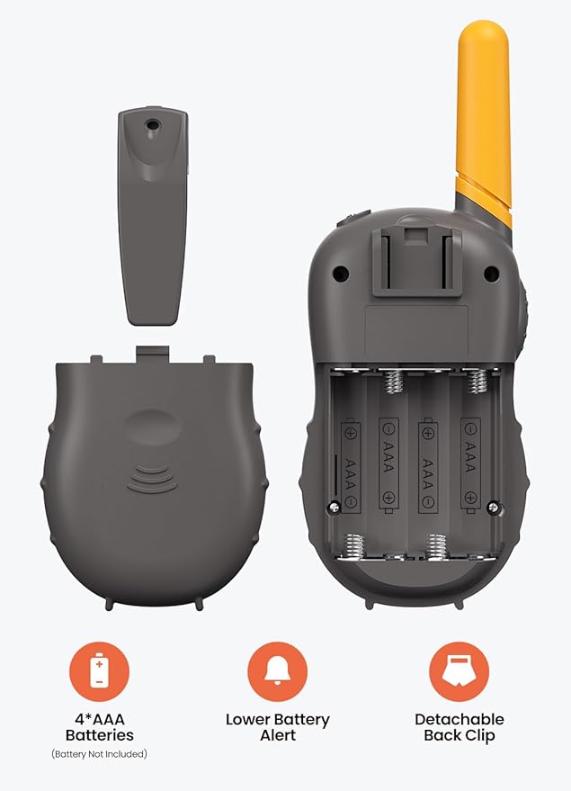 FOREDOM Walkie Talkies for Kids Walkie Talkies Long Range for Boys Age 3 to 12 Year Old Birthday Toys with Flashlight, Lanyards, 2 Pack - Orange FOREDOM