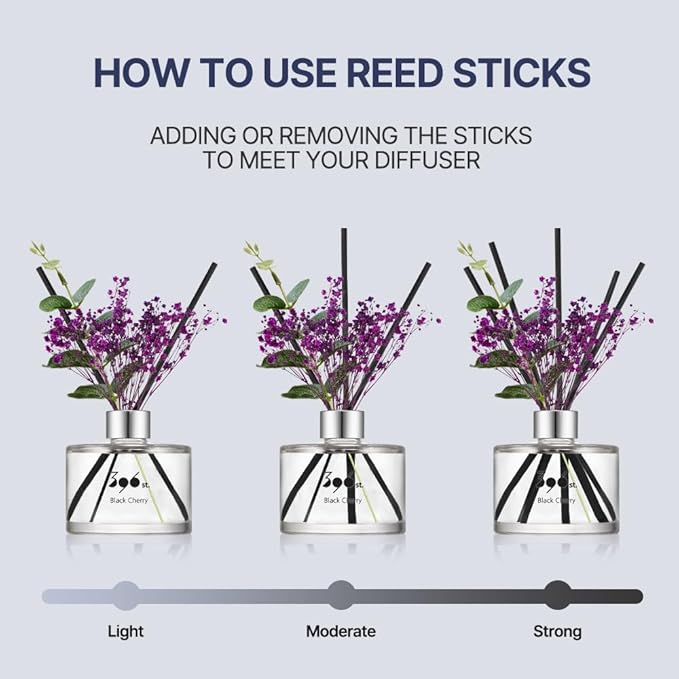 396 st. Preserved Baby's Breath Flower Reed Diffuser, White Musk, 200ml(6.7oz) / Reed Diffuser Sets, Home Fragrance, Scented Oils, Home & Bathroom Décor 396st