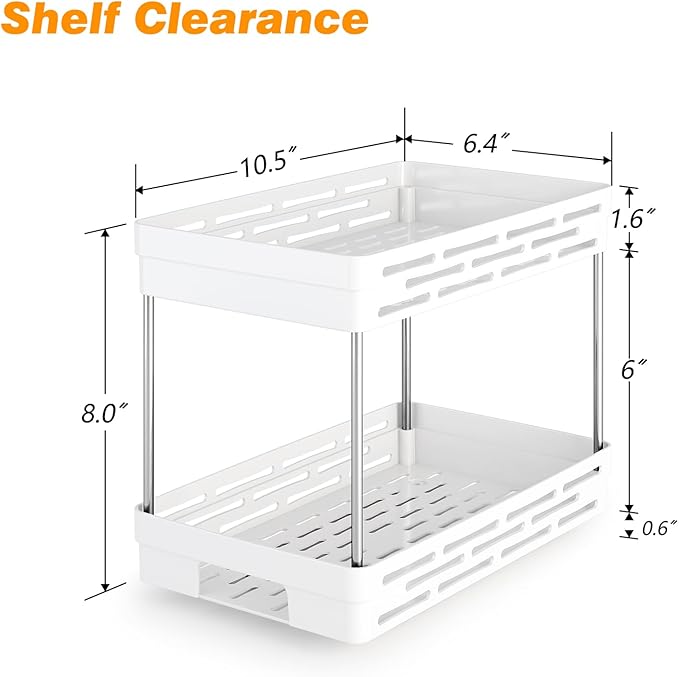 Pull Out Spice Rack Organizer for Cabinet, 2 Pack Widen Slide Out Spice Racks Organizer, Spice Cabinet Organizers, Cabinet Size Need:12'' Highx11'' Deepx6.75'' Wide,Hold 15 Spice Jar Each Tier-2Tier DABIGE