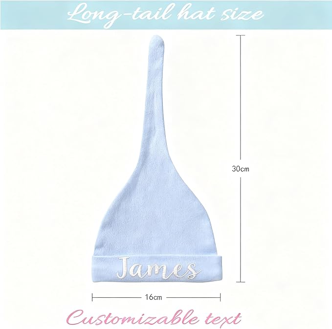 Personalized Baby Beanie Winter Pom Hat, Custom Name Knit Beanie for Infant Toddler Boys Girls 5-36 Months Soft Kick Boosters