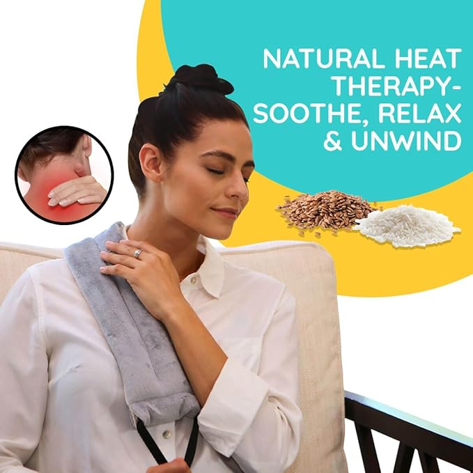 Versatile Microwavable Heating Pads for Neck Pain Relief, Back Pain, and Shoulder Pain Relief - Microwave Heating Pad for Cramps and Muscle Relief, Hot and Cold Reusable Pad - 1 Pack HPSolutions