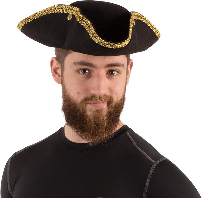 Funny Party Hats Colonial Style Tricorn Hat - Revolutionary War Deluxe Colonial Tricorn Hat Funny+Party+Hats