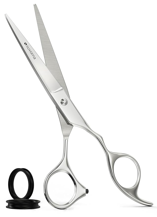 Suvorna Professional Hair Cutting Scissors - 6" Stainless Steel Barber Shears for Hair Cutting and Trimming - Razor Sharp Haircut Scissors for Hairdressers & Barbers - Hair Shears for Women and Men Suvorna-beautifuleveryday