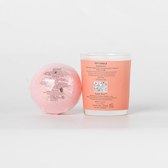 Spa Kit for Women, Bath & Body Gift Set, Luxury Home Spa Bath Gift Basket, Strawberry Scented Bath Set Christmas Gifts for Women, Pamper Gifts for Girls & Teens, Birthday Gift, Bath Self Care Gift SaintRoy