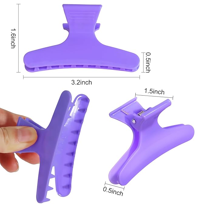 Ondder Butterfly Hair Claw Clips for Styling & Sectioning - Pro Hair Clamp Clips for Makeup, Cutting & Coloring - Hair Accessories for Women & Girls Ondder