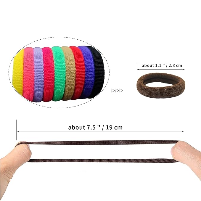 100 pcs No Break Hair Ties fitting Kit, and limited-time Starter Kit | Gentle for any hair type with no slipping or snagging Color mixing(Red) JIRIS