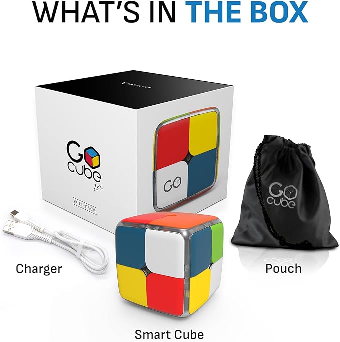 GoCube 2x2 - The First Ever 2x2 Connected Cube That Allows You to Learn How to Solve The Cube! App-Enabled STEM Puzzle That Fits All Ages and Capabilities. Free App. Particula