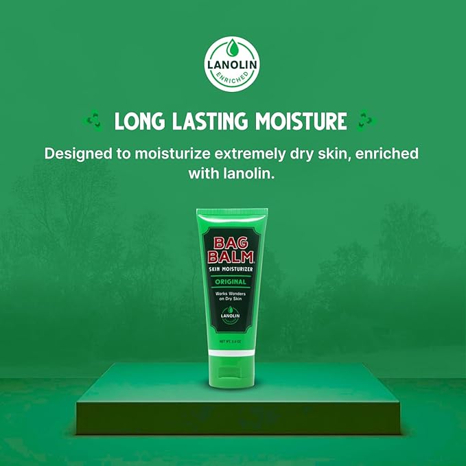 Bag Balm Vermont's Original Hand Moisturizer, Hand Balm for Dry Skin, Cracked Hands, Heels & Dry Hands Treatment, For Dogs and More Ointment, Dry Skin Lotion (2oz Tube (Pack of 2)) BagBalm