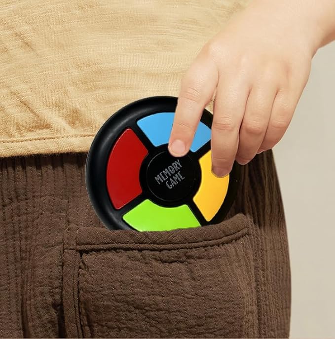 Memory Game Handheld Electronic Toy, Color Memorizing with Lights and Sounds Kick Boosters