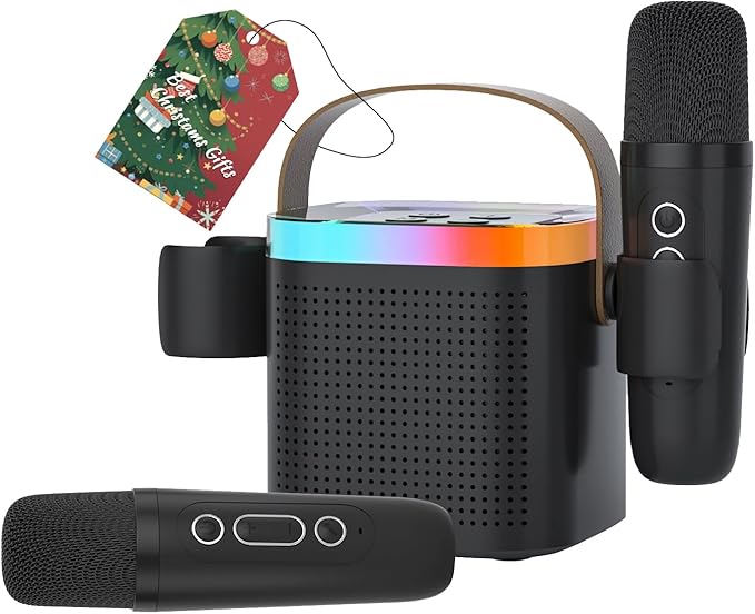 Karaoke Machine for Kids Adults，Wireless Microphones with Speaker ，with Led Lights with 5 Sound Mode, Halloween Toys for Girls Boys Ages 3-12+ Years Old (Black) DRSYXCSAboutUsIntroduction
