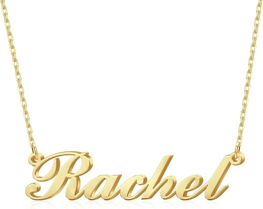 Name Necklace Personalized, Custom Made Nameplate Necklace Dainty Sterling Silver Gift for Mother Girlfriend MeMoShe